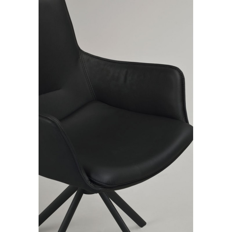 RO Lowell Swivel Arm Chair Black/Black